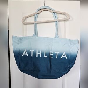 ATHLETA Ombre Blue Canvas Tote Bag Large. Beach,Gym, Shopping